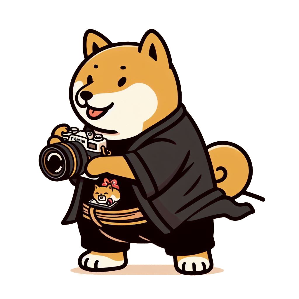 logo d'un chien qui tiens un appareil photo